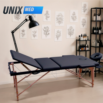 Массажный стол UNIX Standard 3 Section Black - 3